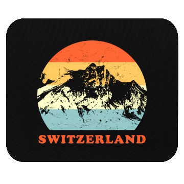 Discover Switzerland Mountain Throwback Vacation Mouse Pads