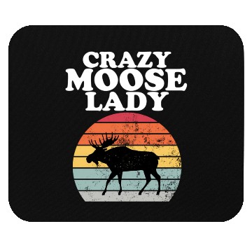 Discover Crazy Moose Lady Moose Mouse Pads
