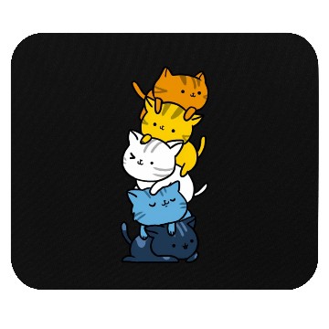 Discover Kawaii Cat Pile Aroace Pride Flag Mouse Pads