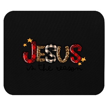 Discover Jesus Is The Reason Buffalo Plaid Leopard Nativity Mouse Pads