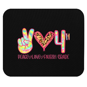 Discover Peace Love Fourth (4th) Grade Squad Back to School Mouse Pads