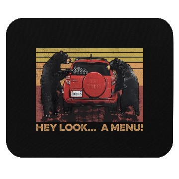 Discover Bear Hey Look A Menu Camping Camper Rv Mouse Pads