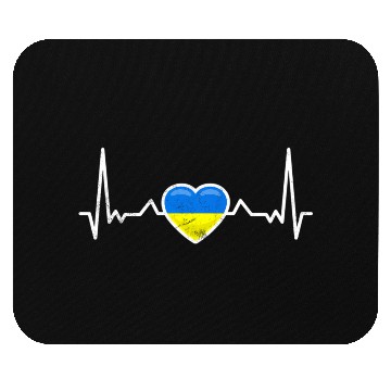 Discover Heartbeat Ukraine Heart Ukrainian Flag Mouse Pads