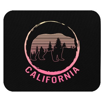 Discover California State Bear Camping Nature Hiking Trip Mouse Pads