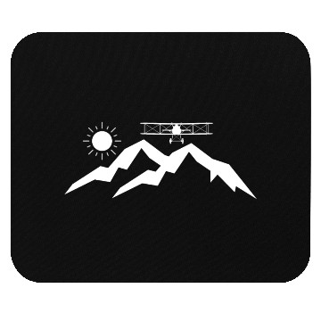 Discover Biplane Mountains Sun Mouse Pads
