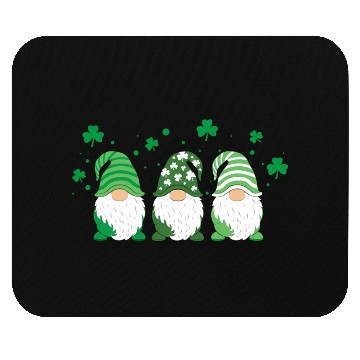 Discover Gnomes Holding Shamrock Leopard Plaid St Patrick'S Mouse Pads