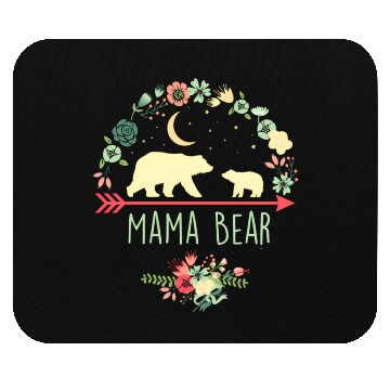 Discover Floral Mama Bear With 1 Cub Mouse Pads