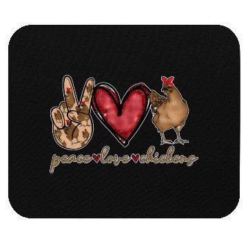 Discover Peace Love Chicken Gold Glitter For Chicken Farmer Mouse Pads