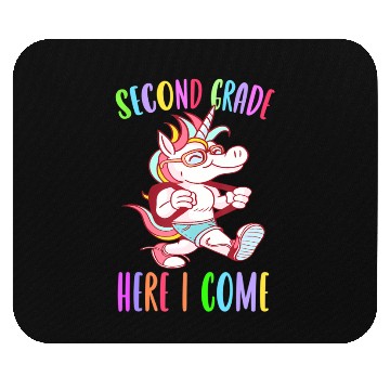 Discover Second Grade Here I Come Unicorn Rainbow Back to S Mouse Pads