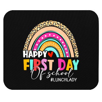 Discover Leopard Rainbow Lunch Lady Welcome Back To School Mouse Pads
