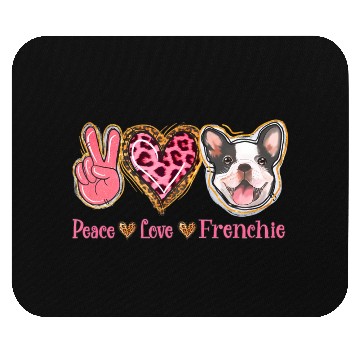 Discover Leopard Peace Love Frenchie Funny Dog Mom Mothers Mouse Pads