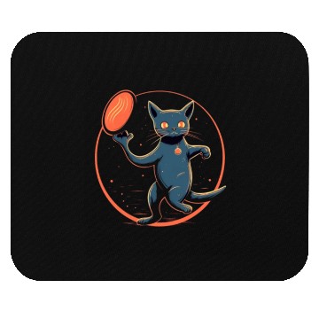 Discover Cat Playing Frisbee Disc Golf Player Discgolfer Mouse Pads
