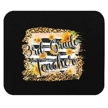 Discover Leopard Sunflower 3rd Grade Teacher First Day Back Mouse Pads