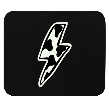 Discover Cow print lightning bolt Mouse Pads