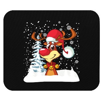 Discover Funny Reindeer Red Nose Santa Snowflake Mouse Pads