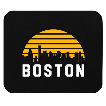 Discover Boston Massachusetts Cityscape Yellow Mouse Pads