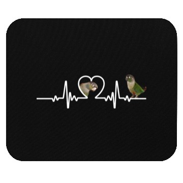 Discover Heart Beat Green Cheek Conure Parrot Bird Mouse Pads