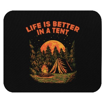 Discover Life Is Better in a Tent Camping Wildlife Camper O Mouse Pads