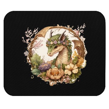Discover Cottagecore Dragon Cute Fantasy Anime Flower Mouse Pads
