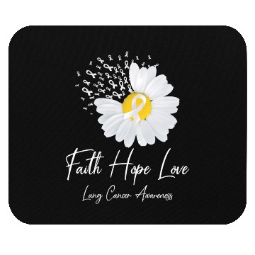 Discover White Flower Ribbon Faith Hope Love Lung Cancer Aw Mouse Pads