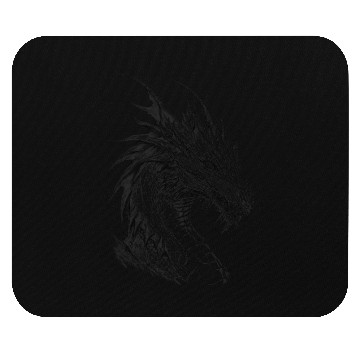 Discover Mythical Dragon. An Epic Grayscale Legend. Mouse Pads