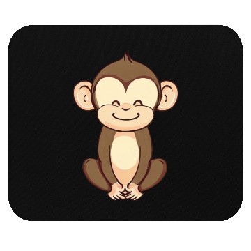 Discover Cute Monkey Sitting Relaxed Mouse Pads