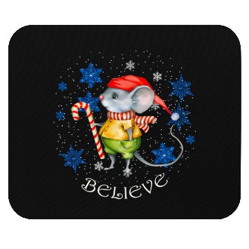 Discover Mouse With Candy Cane And Mouse Pads