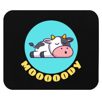 Discover Moody Cow | Cow Pun Mouse Pads