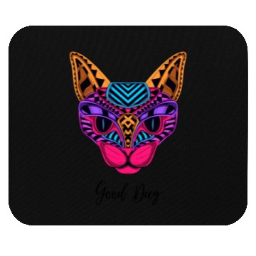 Discover Black Neon Cat Mouse Pads