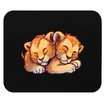 Discover Sleeping Lion Cubs Mouse Pads