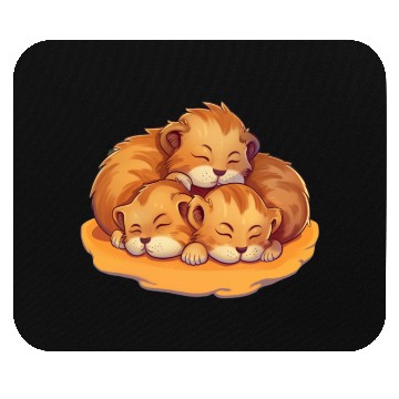 Discover Sleeping lion cubs Mouse Pads