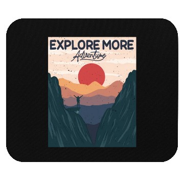 Discover Adventure Explore More Sunset Hills Camping Mounta Mouse Pads