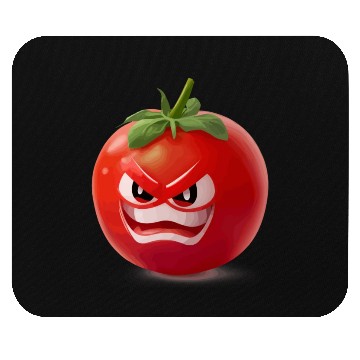 Discover A realistic tomato with angry face cartoon style Mouse Pads