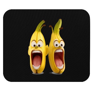 Discover A realistic two bananas with angry face screaming Mouse Pads