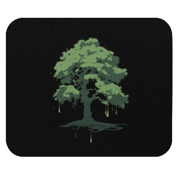 Discover A green oak tree ink drawing Mouse Pads