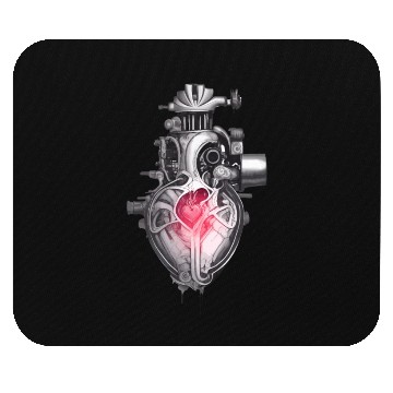 Discover Realistic human heart like car engine ink drawing Mouse Pads