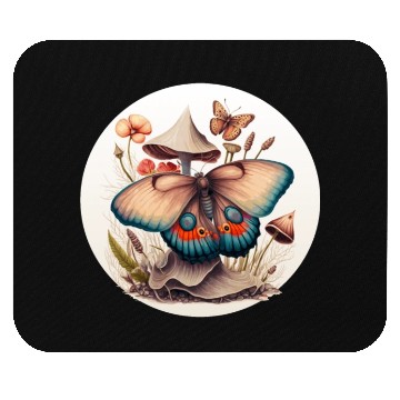 Discover Cottagecore Butterfly Mushroom Forest Plants Botan Mouse Pads