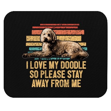Discover Retro I Love My Doodle Goldendoodle Dog Mom Dog Mouse Pads