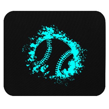 Discover Softball Distressed Ball Teal Black Mouse Pads