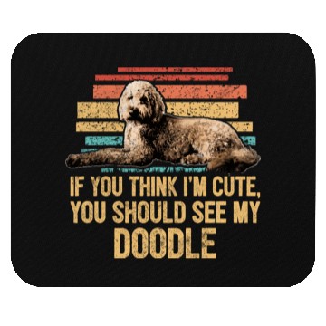 Discover You Should See My Doodle Retro Goldendoodle Dog Mouse Pads