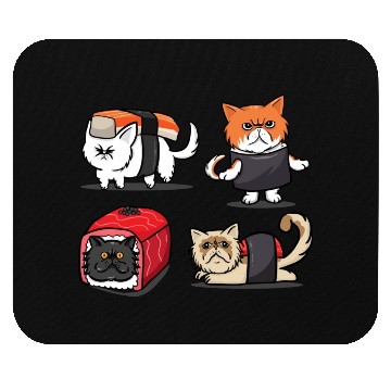 Discover Sushi Persian Cat For Funny Cat Lover Sushi Lover Mouse Pads