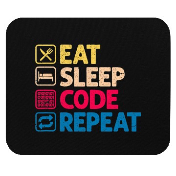 Discover Eat Sleep Code Repeat Funny Binary Programmer Mouse Pads