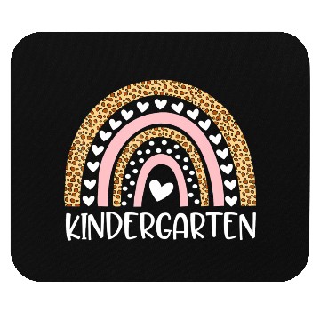 Discover Kindergarten Teacher Leopard Rainbow Teacher Back Mouse Pads