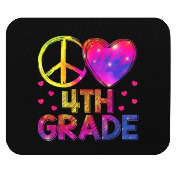 Discover Tie Dye Peace Love 4th Grade Teacher Student Back Mouse Pads