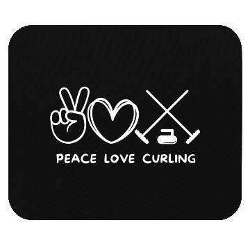 Discover Peace Love Curling Retro Curling Lover Sport Lover Mouse Pads