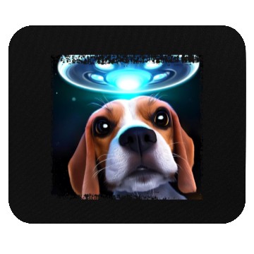Discover UFO selfie with beagle Mouse Pads