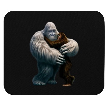 Discover Yeti hugs Bigfoot Mouse Pads