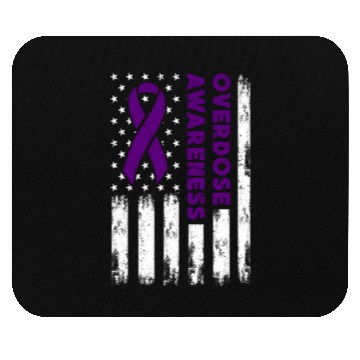 Discover Overdose Awareness Flag Purple Ribbon Addiction Mouse Pads