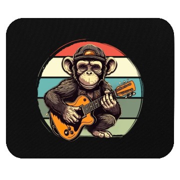 Discover Monkey Chimpanzee Playing Acousitc Rock Guitar Mouse Pads