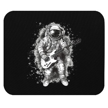 Discover Astronaut playing guitar in space Mouse Pads